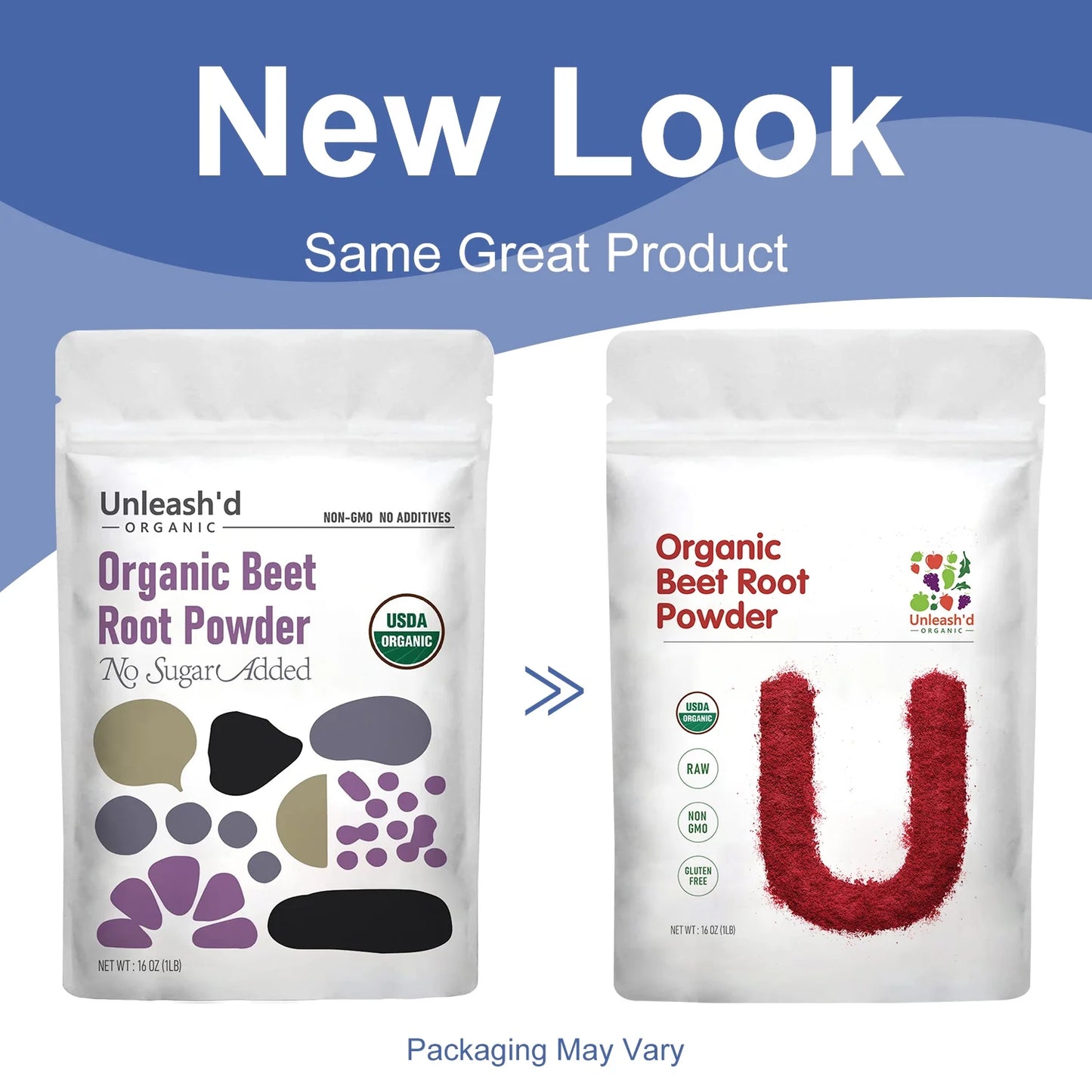 Organic Beetroot Powder 1 Pound (Packaging May Vary)Natural Nitric Oxide Booster Superfood USDA Beet Root Powder Organic 16 Oz